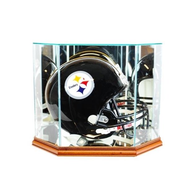 Perfect Cases Perfect Cases FBHO-W Octagon Full Size Football Helmet Display Case; Walnut FBHO-W